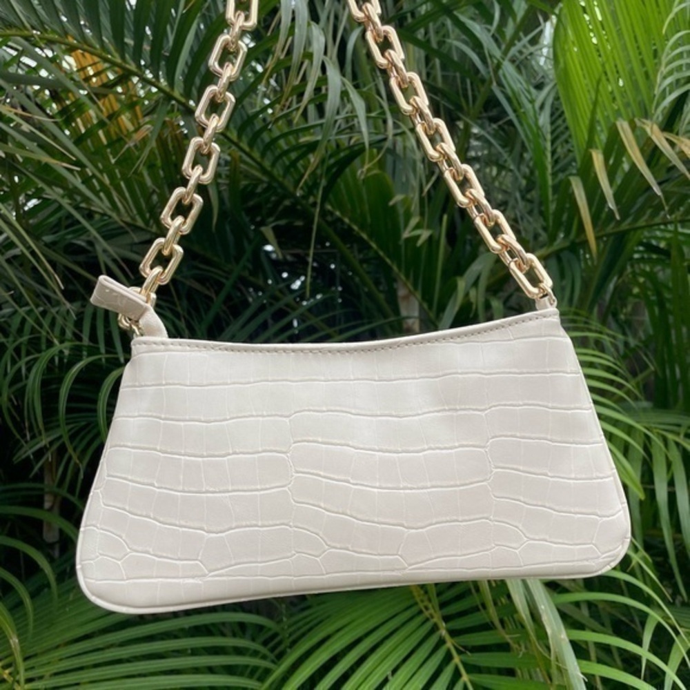 Zara Chain Link Python Embossed Purse